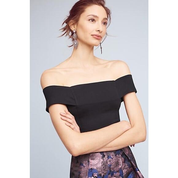 Anthropologie Tops - Anthropologie Deletta Ponte Off-The-Shoulder Top in Black Size XS